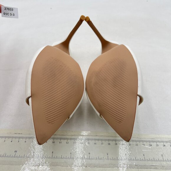 FOWT White Pointed Toe Classic Mules Slide Womens Stylish Thin High Heel Sandals - Picture 7 of 8